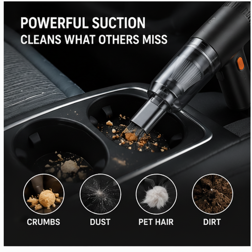TurboClean™ 5-in-1 Portable Car Vacuum & Air Blower Kit