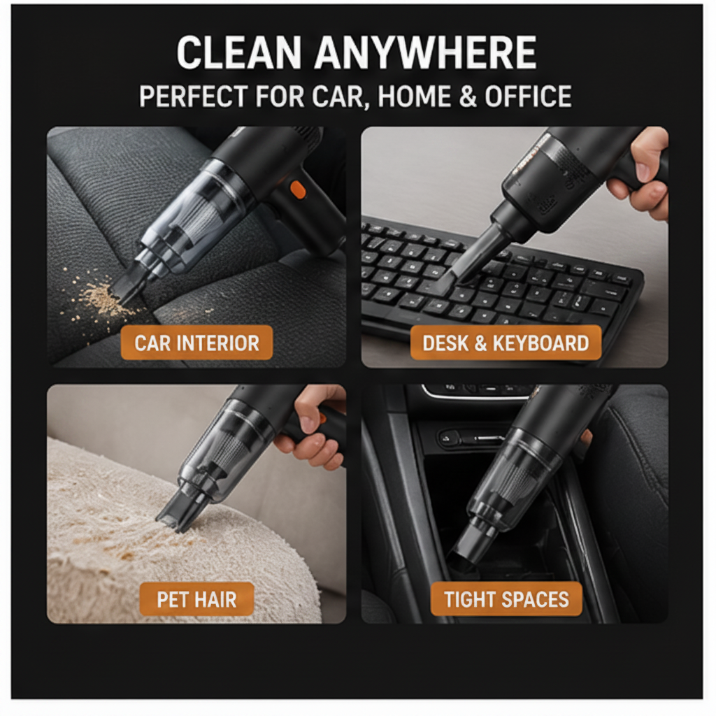 TurboClean™ 5-in-1 Portable Car Vacuum & Air Blower Kit