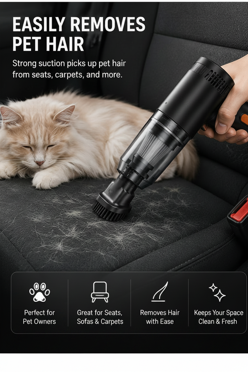 TurboClean™ 5-in-1 Portable Car Vacuum & Air Blower Kit