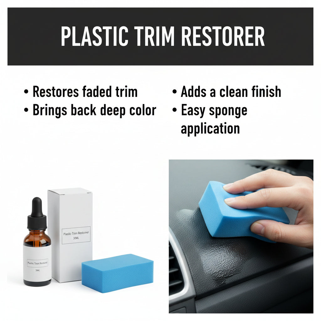 30Ml Plastic Restorer for Car Easy to Use Plastic Part Refurbishment Crystal Coating Refurbish Agent with Sponge Long Lasting