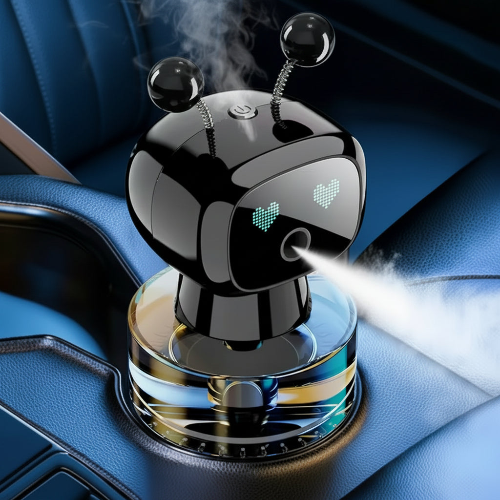 Smart Car Air Freshener AI Rechargeable Car Aroma Diffuser Smart Eyes 4 Levels of Adjustable Intelligent Car Diffuser Gift