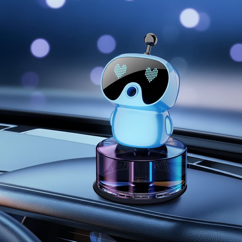 Smart Car Air Freshener AI Rechargeable Car Aroma Diffuser Smart Eyes 4 Levels of Adjustable Intelligent Car Diffuser Gift